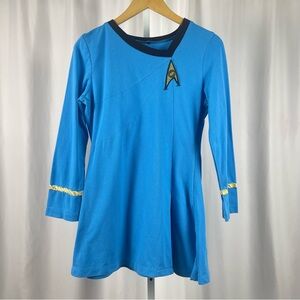 Blue Long Sleeve Dress